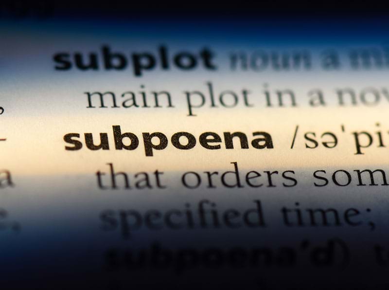 Subpoena definition